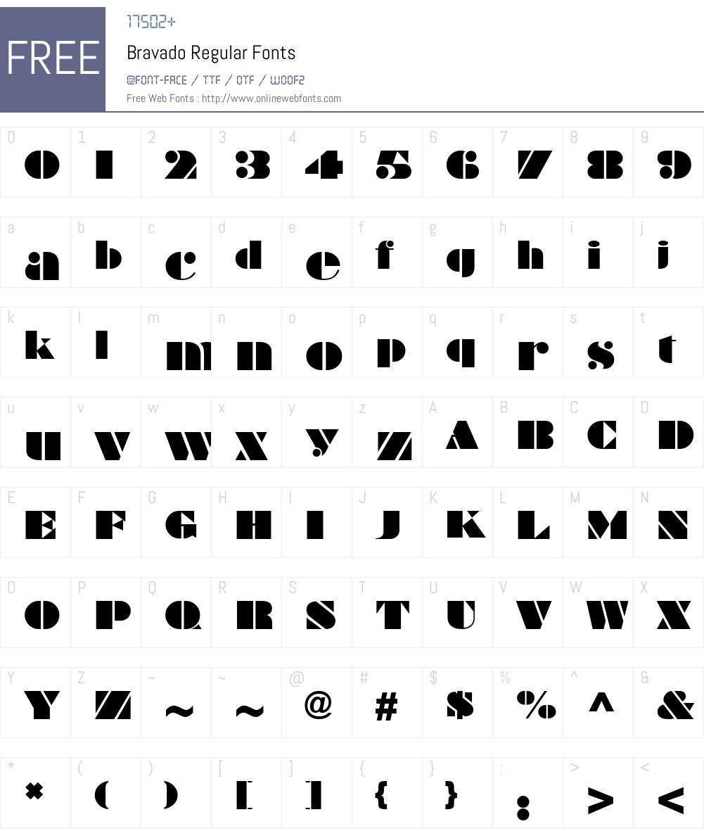 Bravado Font Screenshots