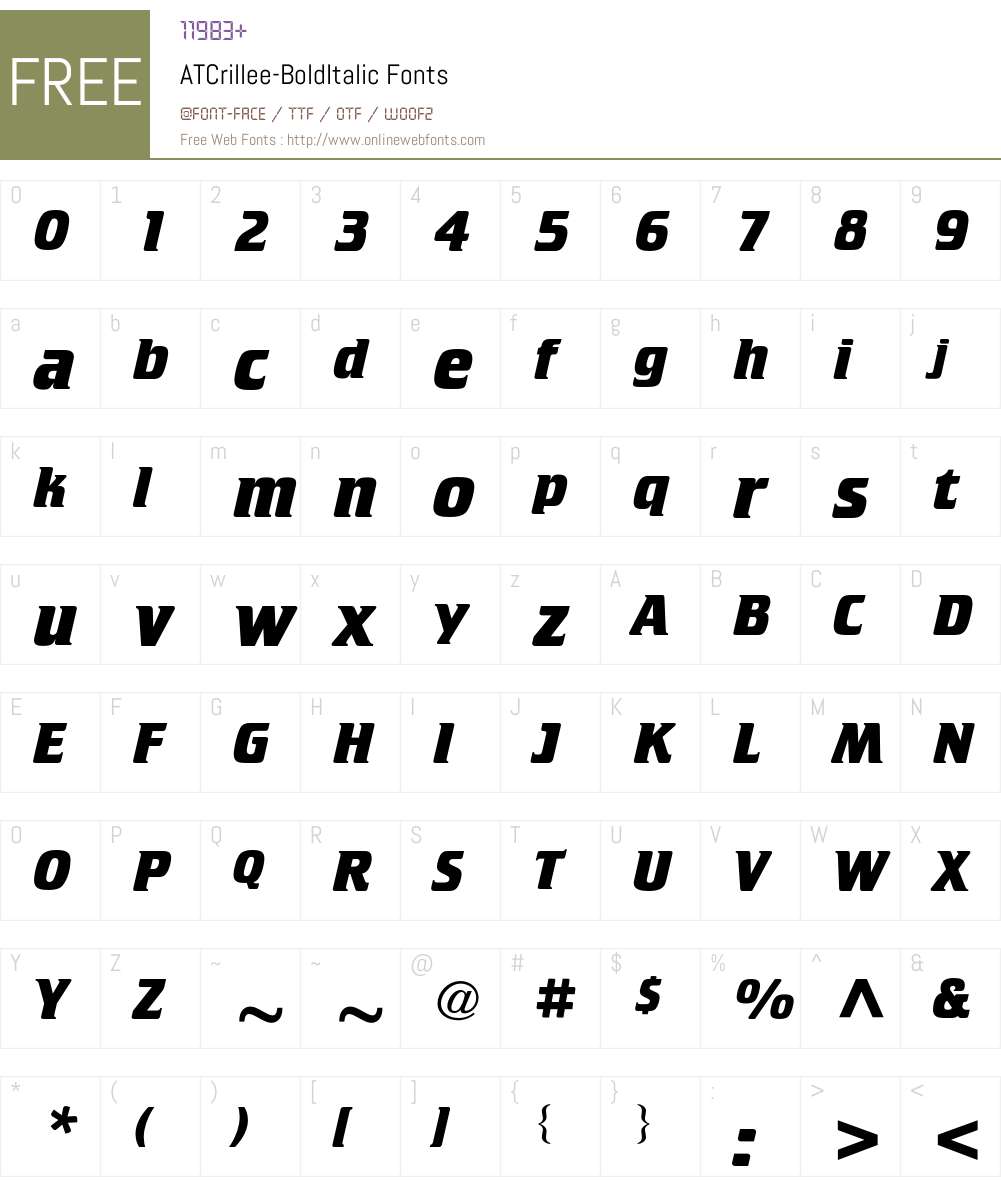 ATCrillee Font Screenshots