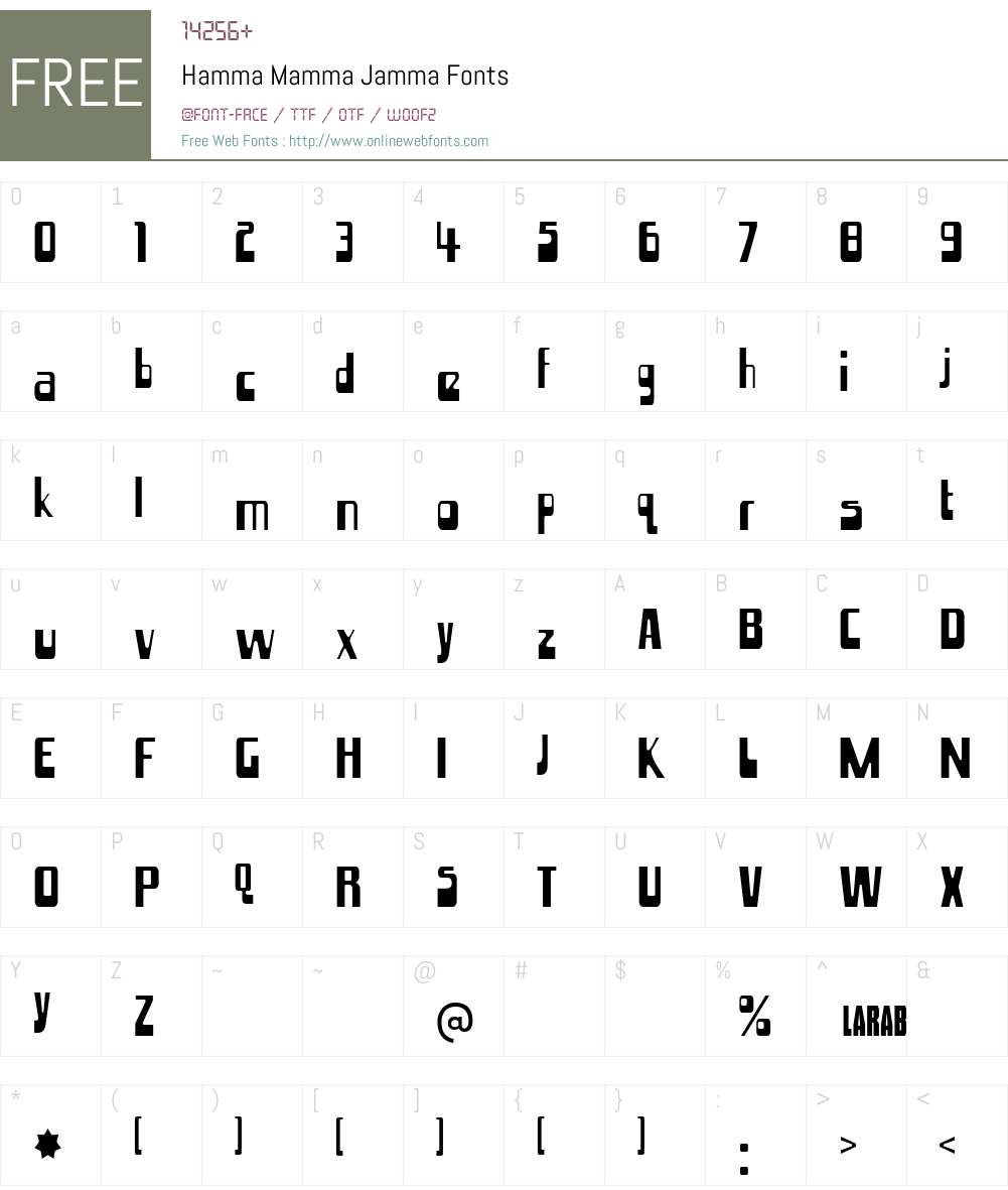 Hamma Mamma Jamma Font Screenshots