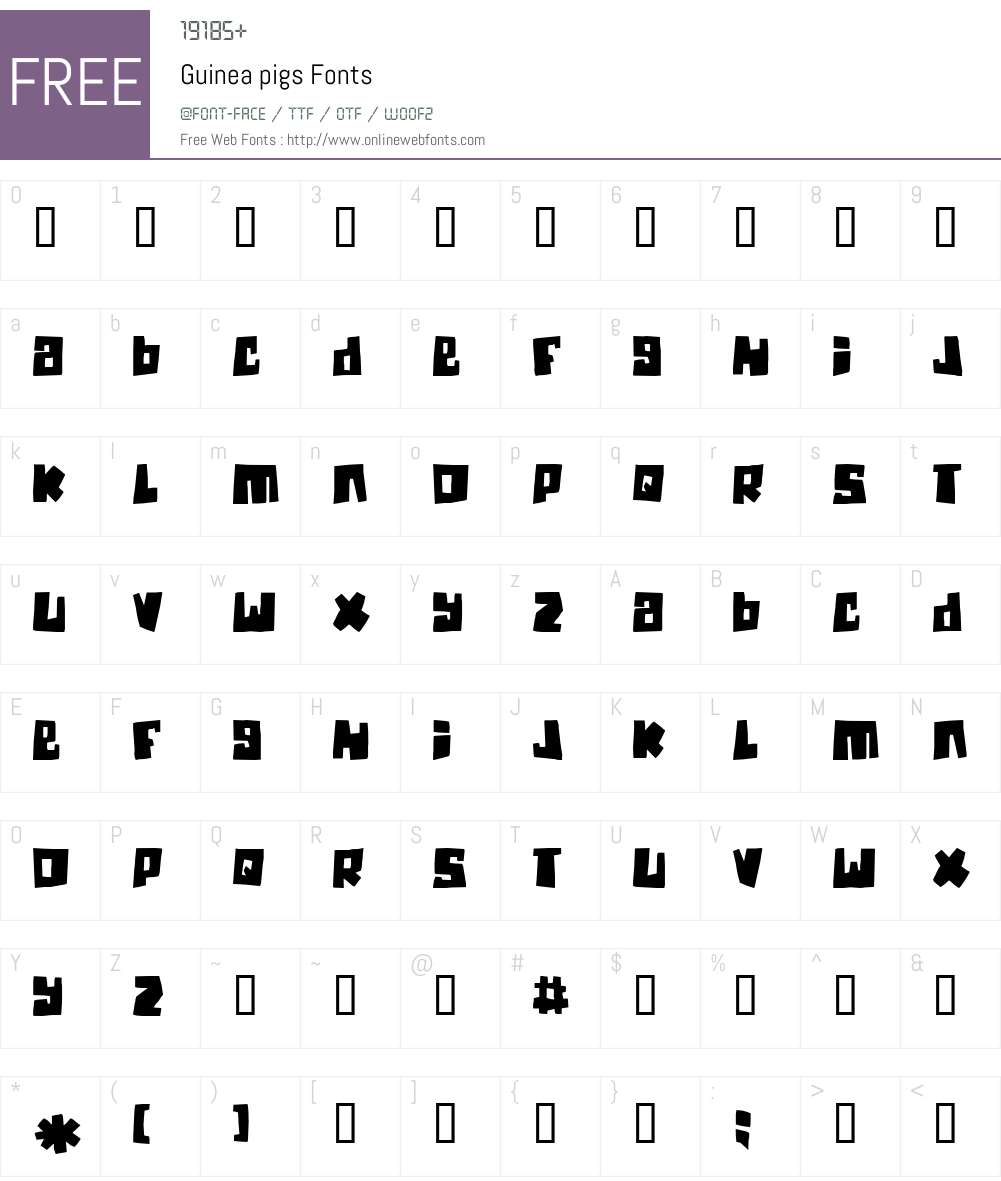 Guinea pigs Font Screenshots