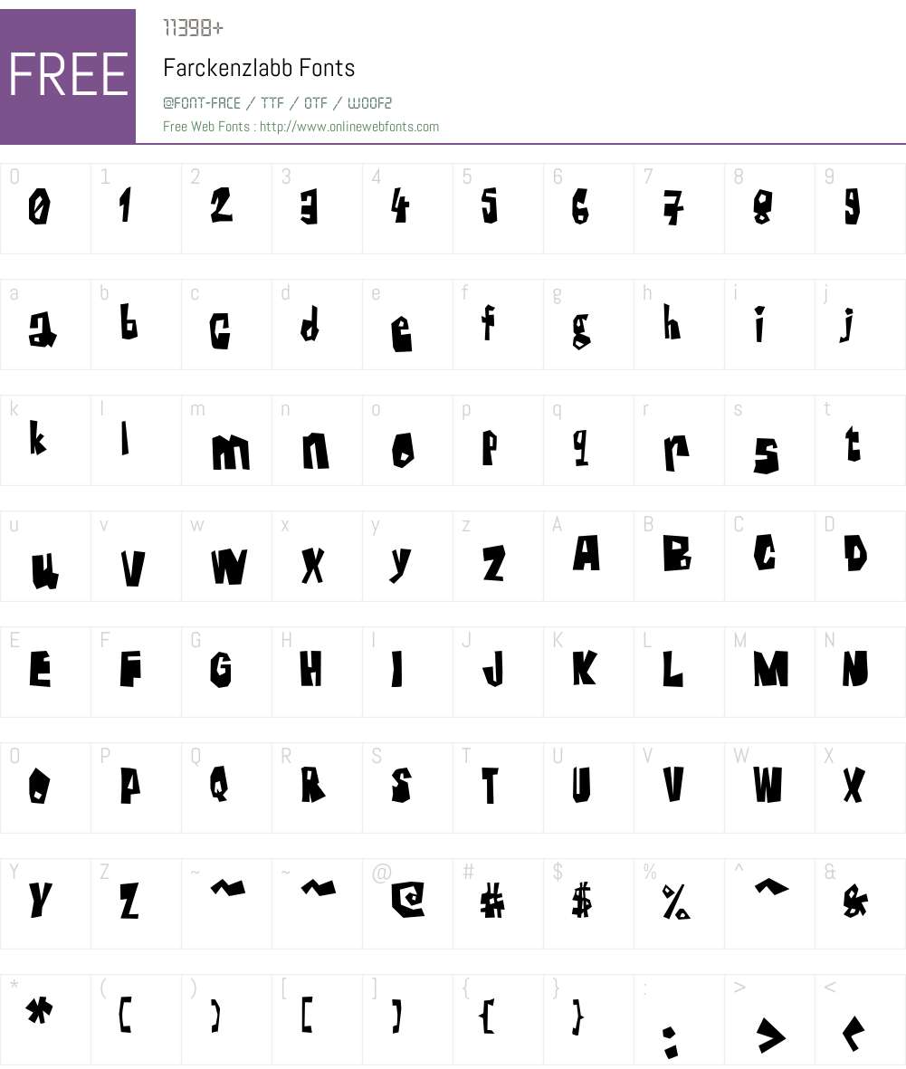 Farckenzlabb Font Screenshots