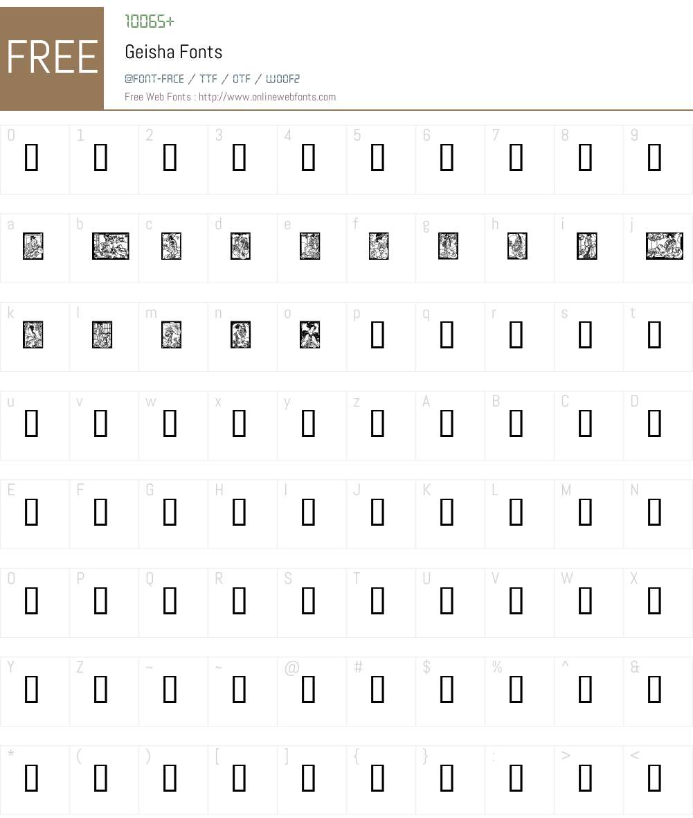 Geisha Font Screenshots
