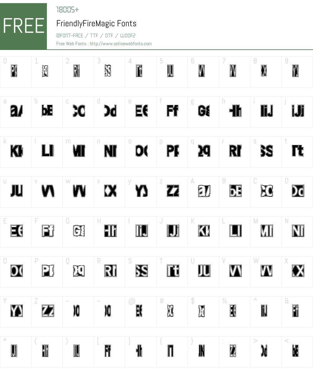FriendlyFireMagic Font Screenshots