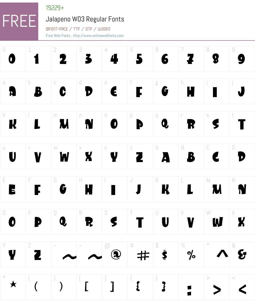 Jalapeño Font Screenshots
