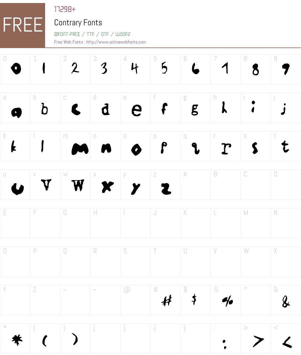 Contrary Font Screenshots