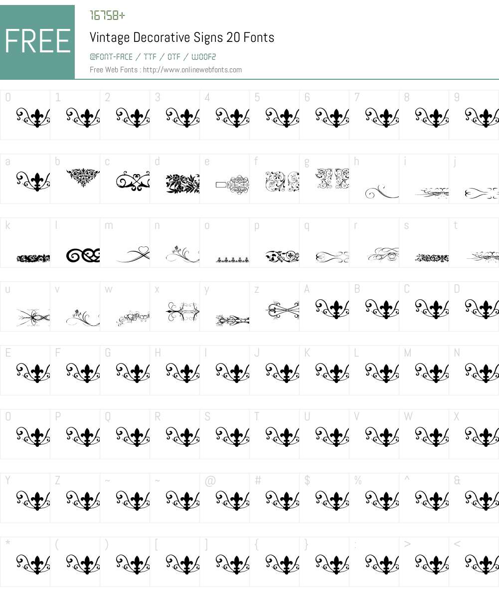 Vintage Decorative Signs 20 Font Screenshots