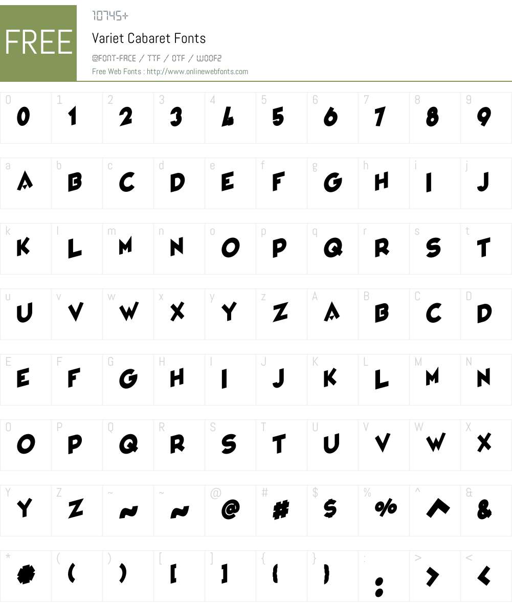 Variet Cabaret Font Screenshots
