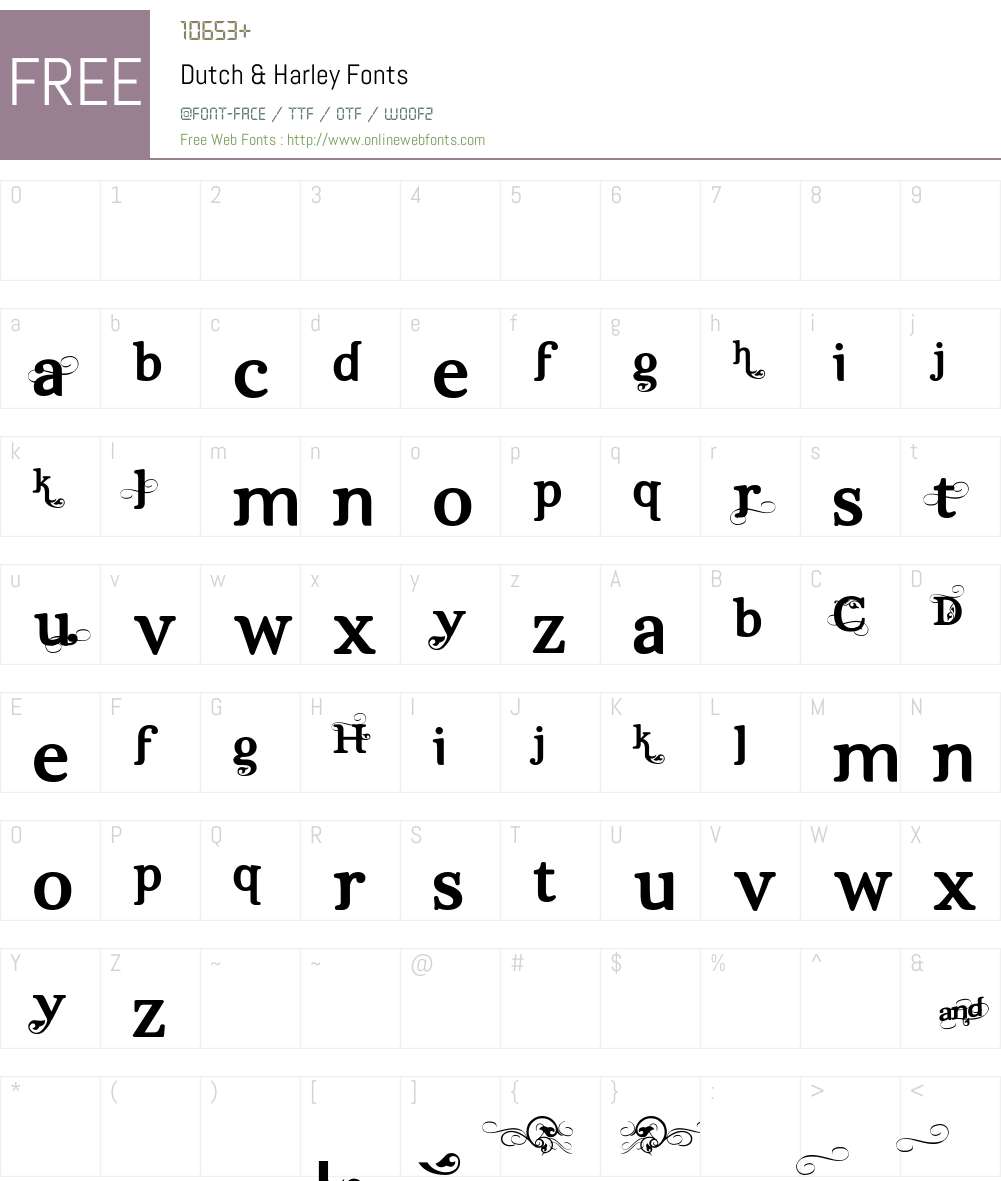 Dutch & Harley Font Screenshots