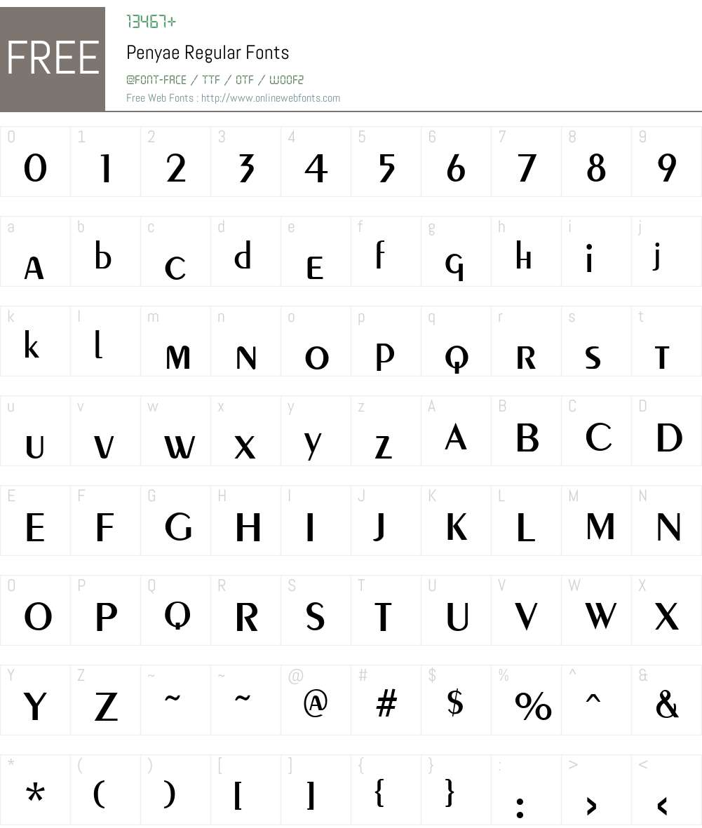 Penyae Font Screenshots