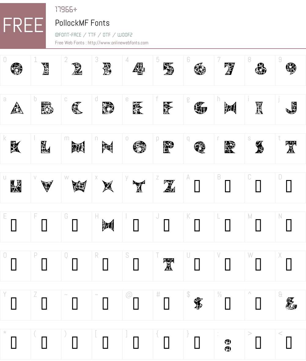 PollockMF Font Screenshots