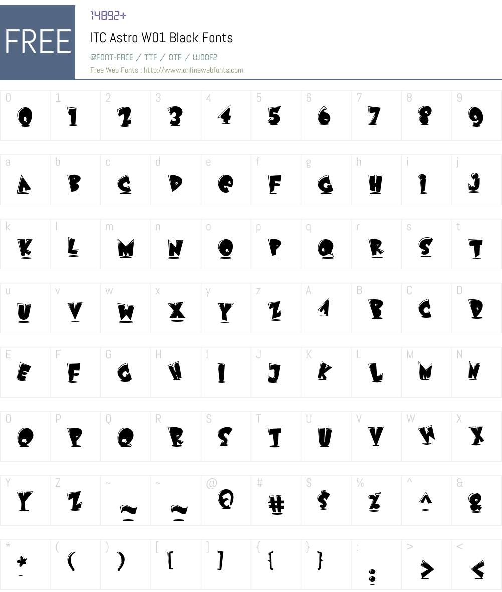 ITCAstroW01-Black Font Screenshots