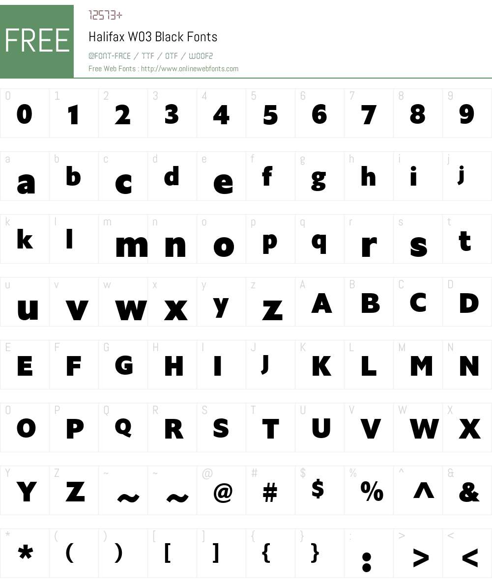 Halifax Font Screenshots