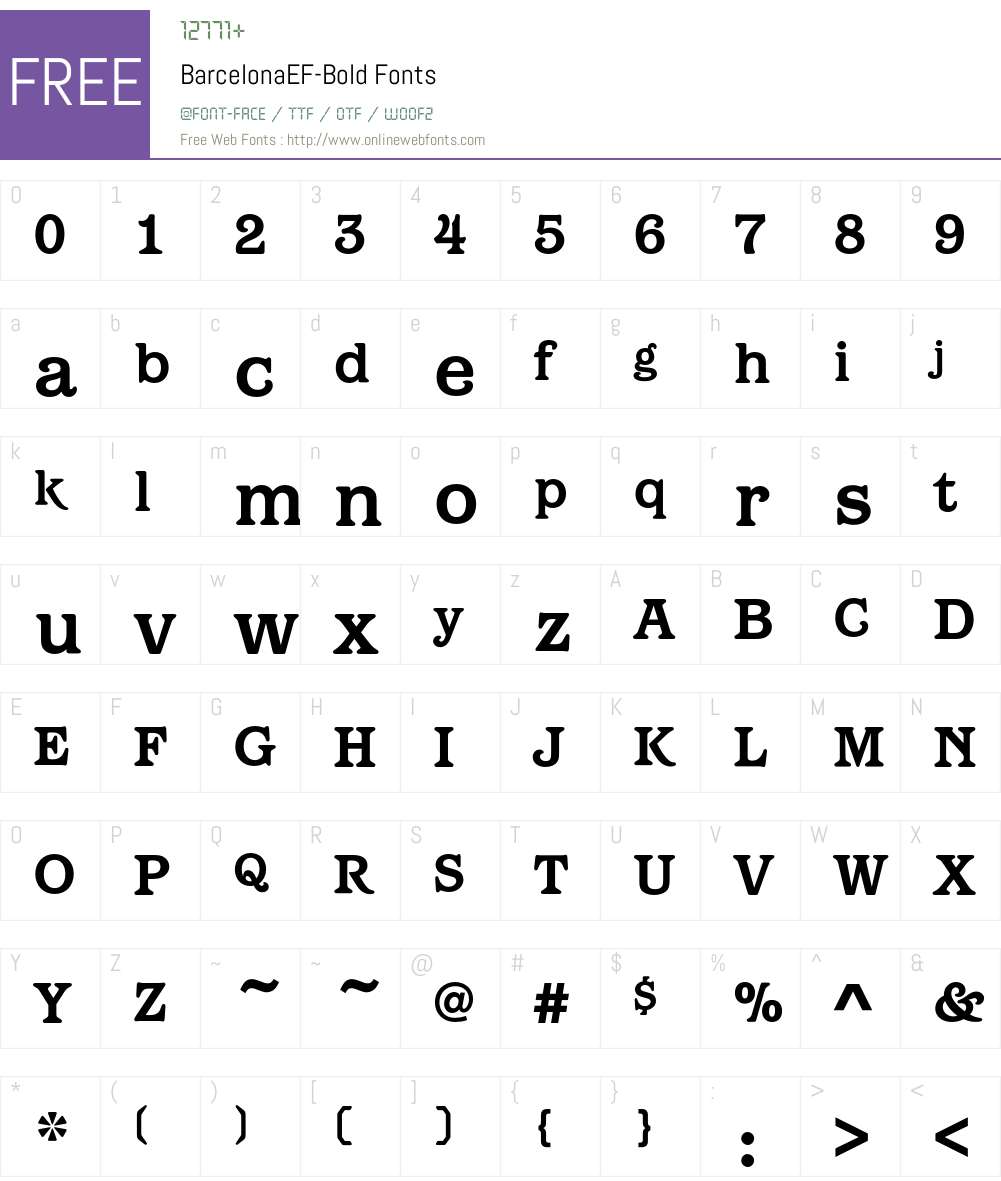 BarcelonaEF-Bold Font Screenshots