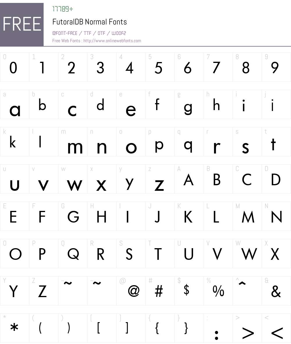 FutoralDB Font Screenshots
