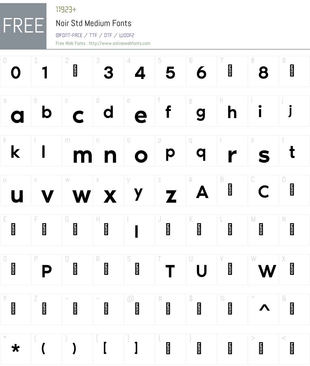 NoirStd-Medium Font Screenshots