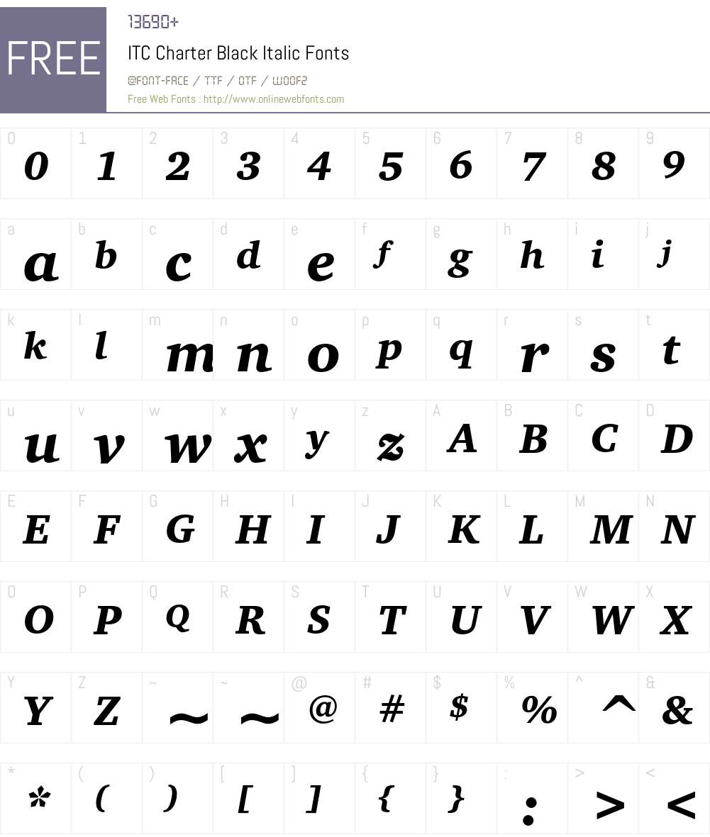 ITC Charter Font Screenshots