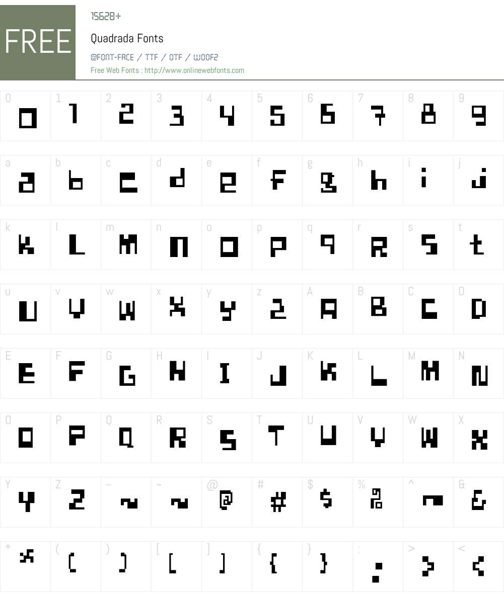 Quadrada Font Screenshots