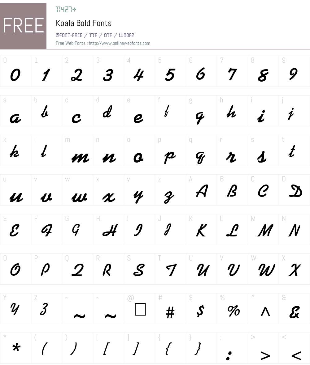 Koala Font Screenshots