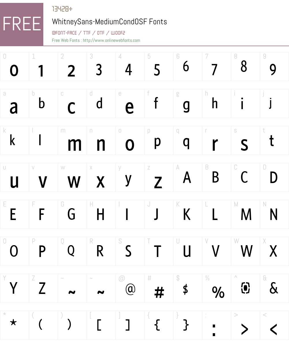 WhitneySans-MediumCondOSF Font Screenshots