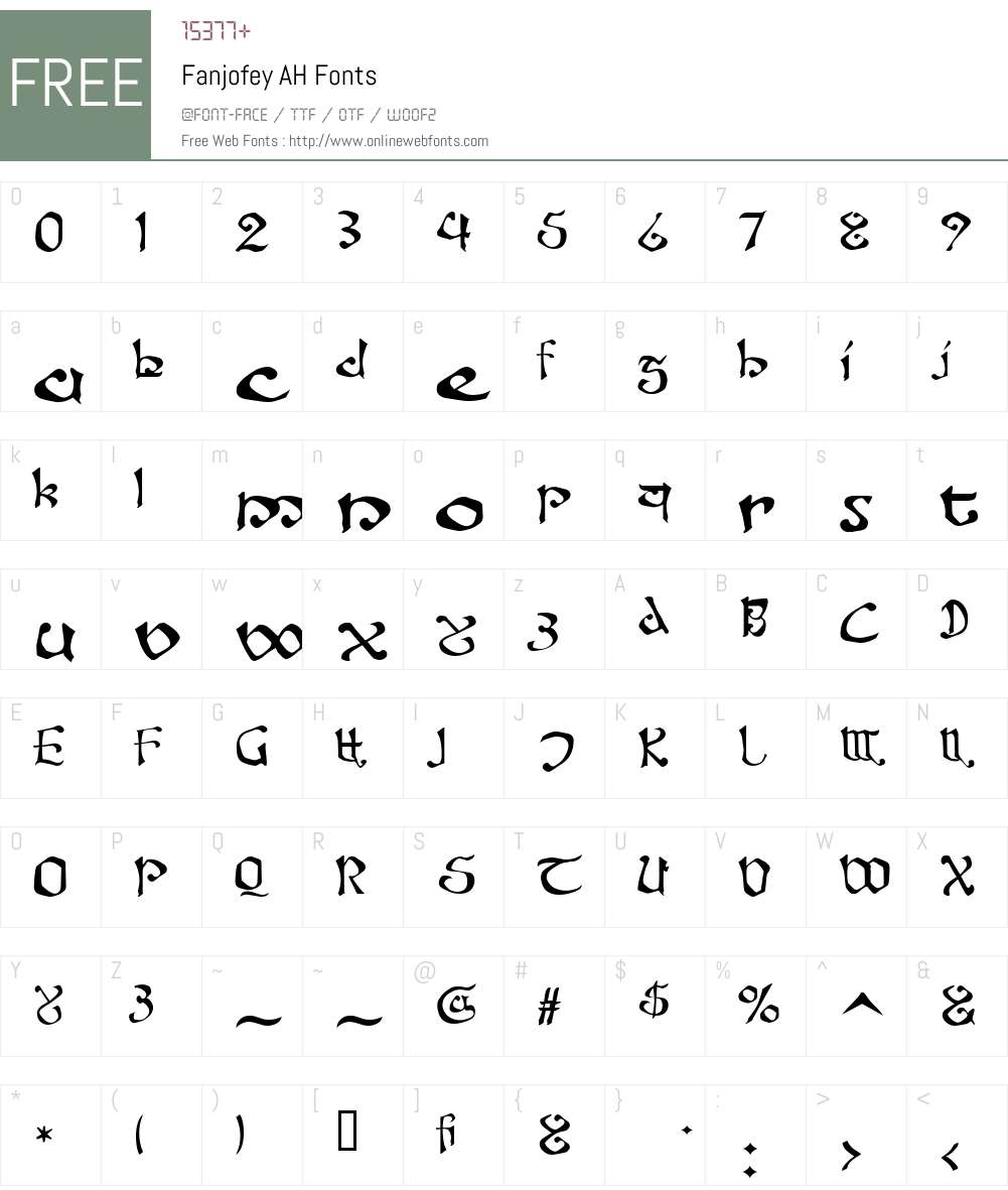 Fanjofey AH Font Screenshots
