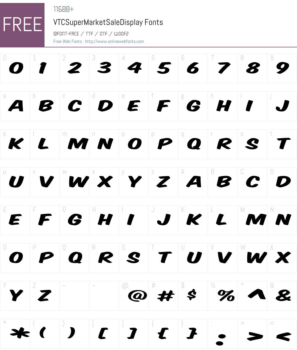 VTCSuperMarketSaleDisplay Font Screenshots
