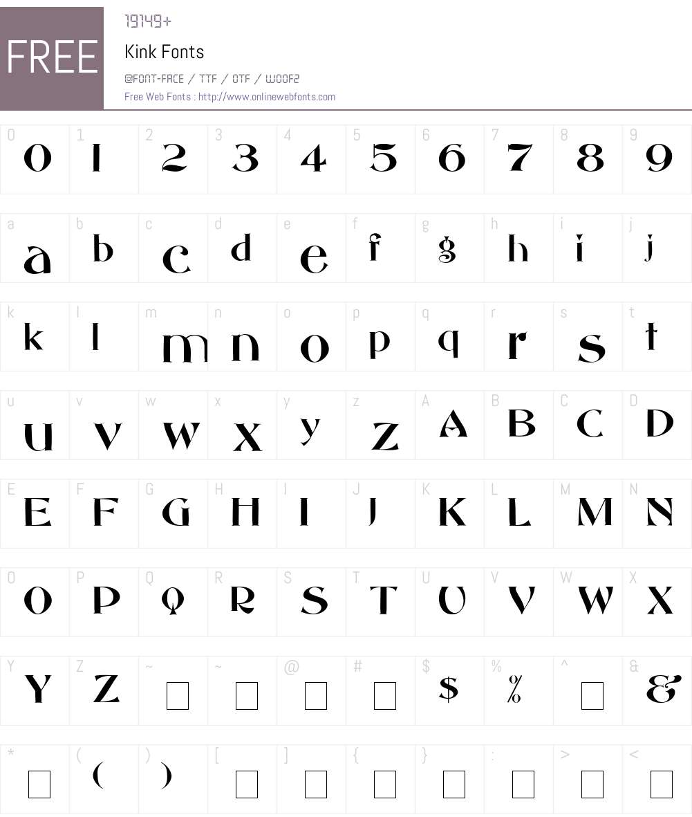 Kink Font Screenshots