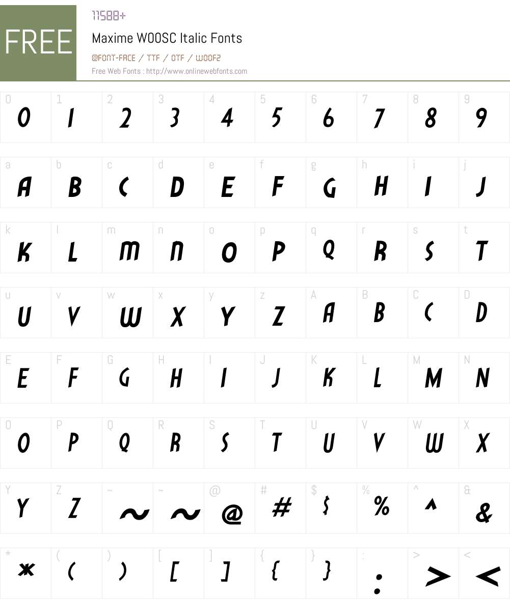 MaximeW00SC-Italic Font Screenshots
