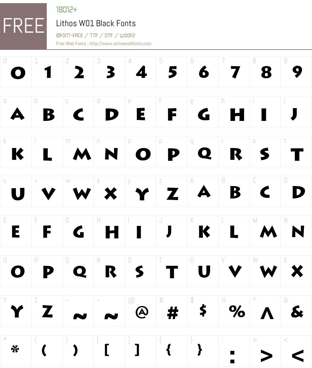 LithosW01-Black Font Screenshots