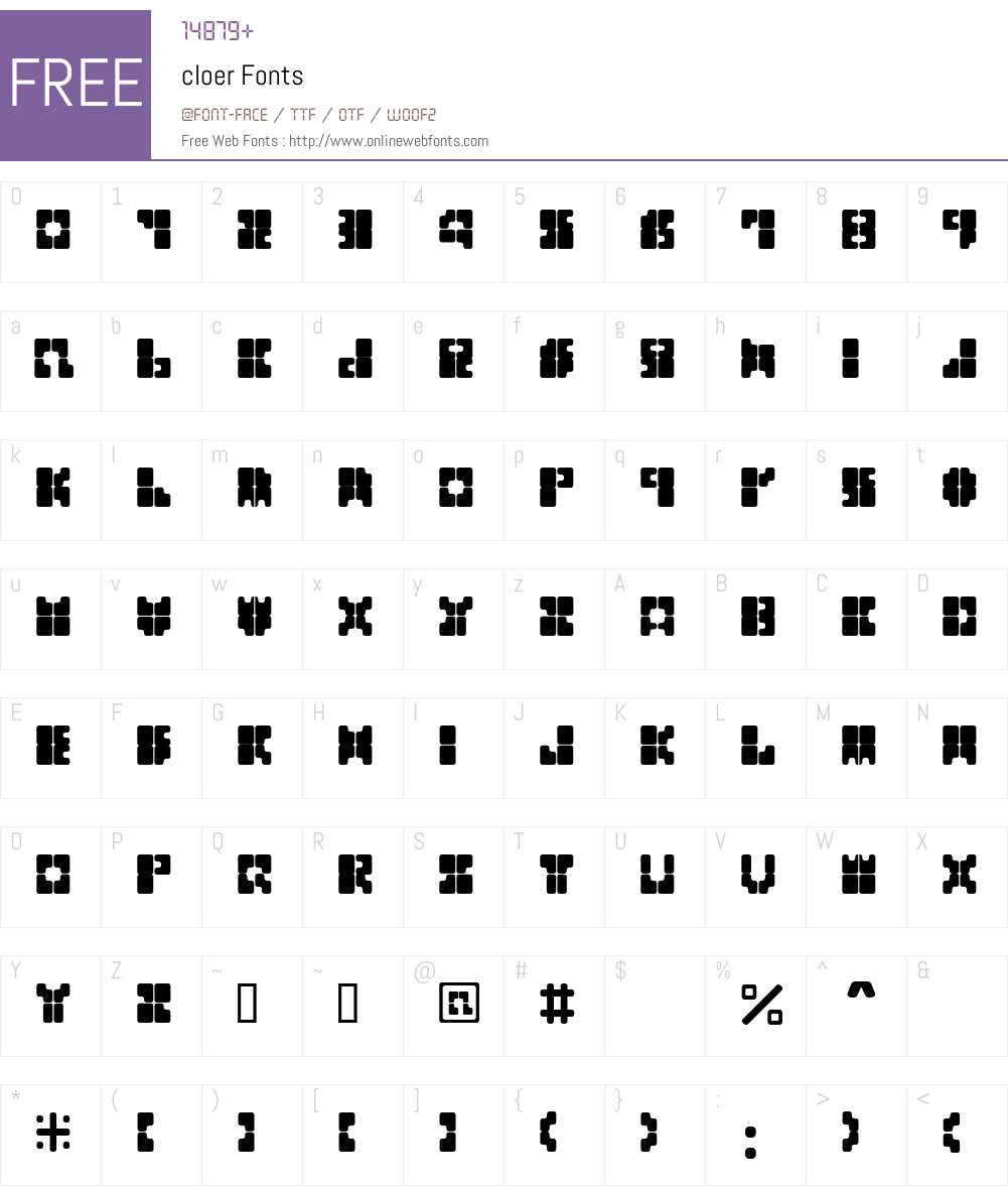 cloer Font Screenshots
