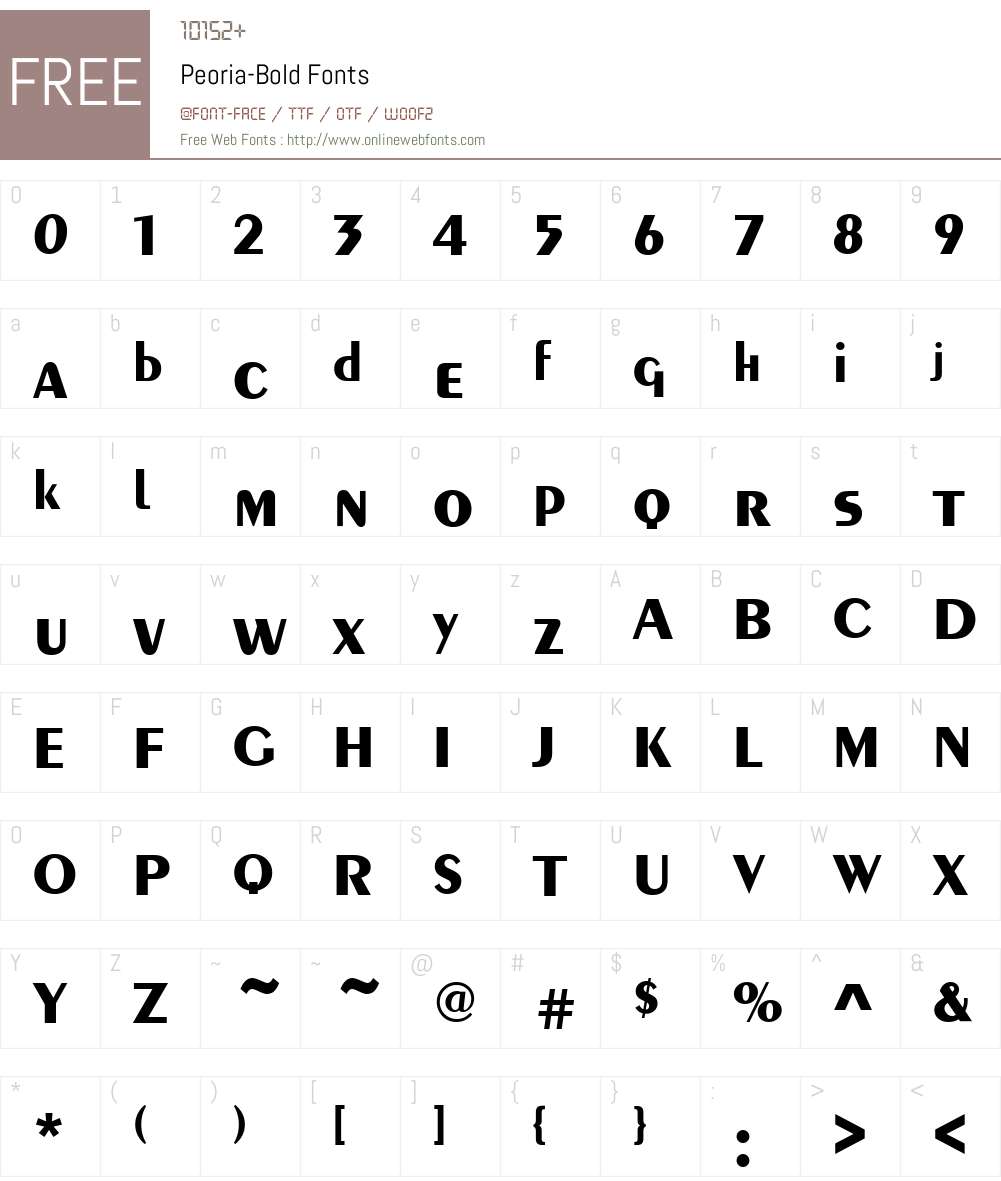 Peoria Font Screenshots