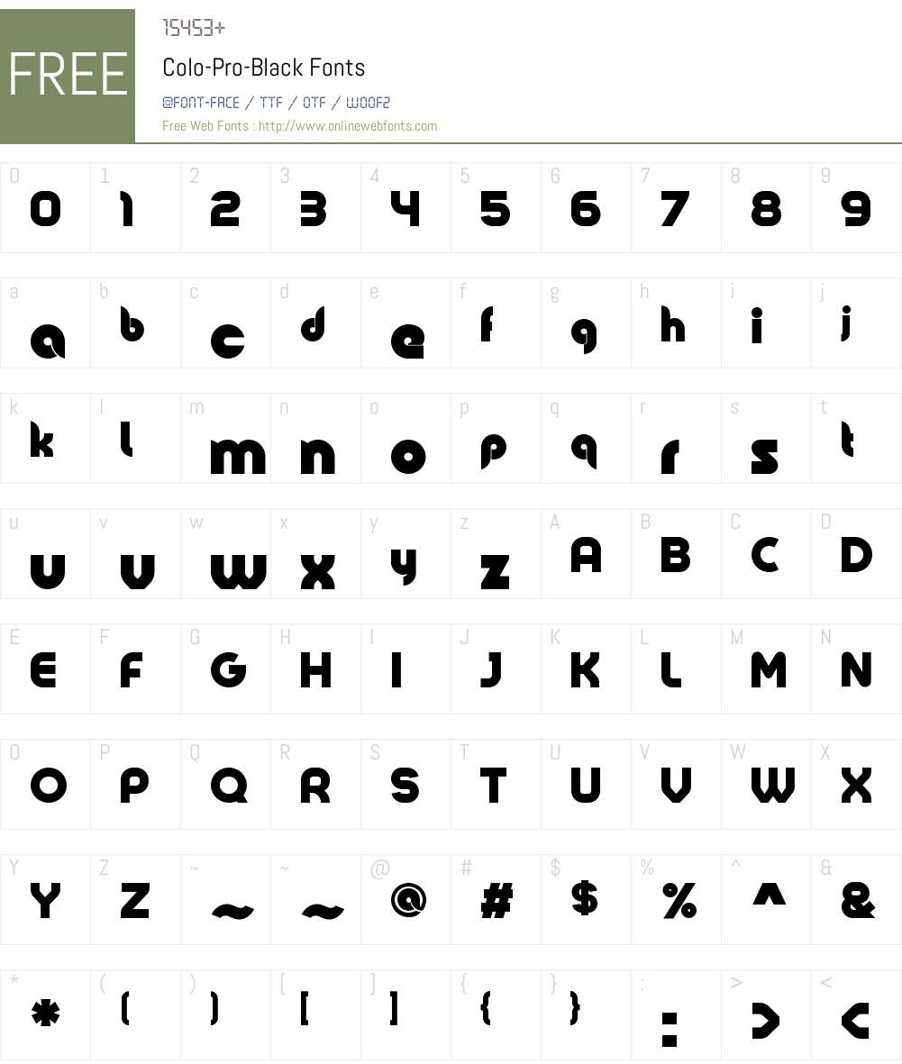 Colo Pro Black Font Screenshots