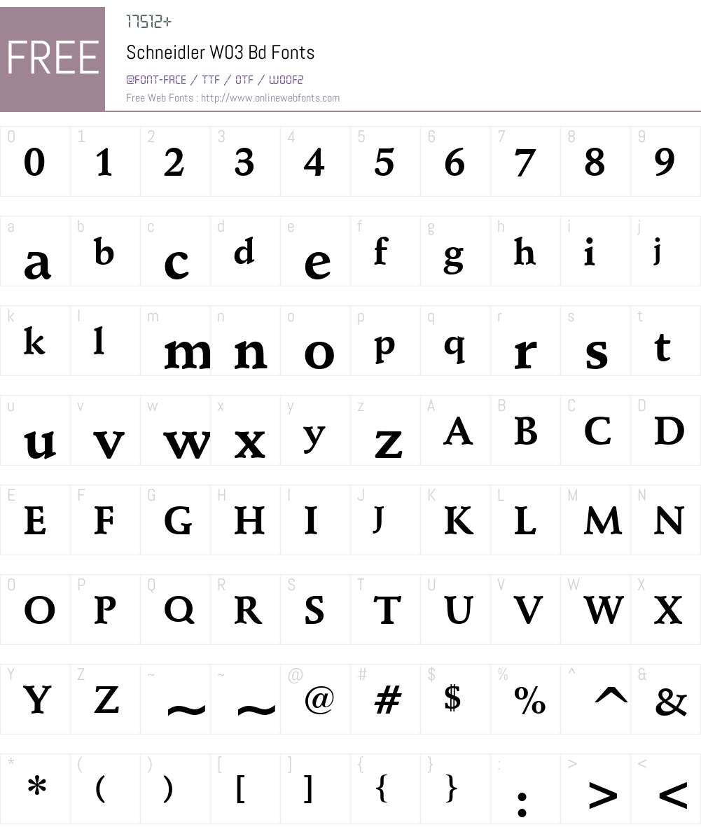 Schneidler Font Screenshots