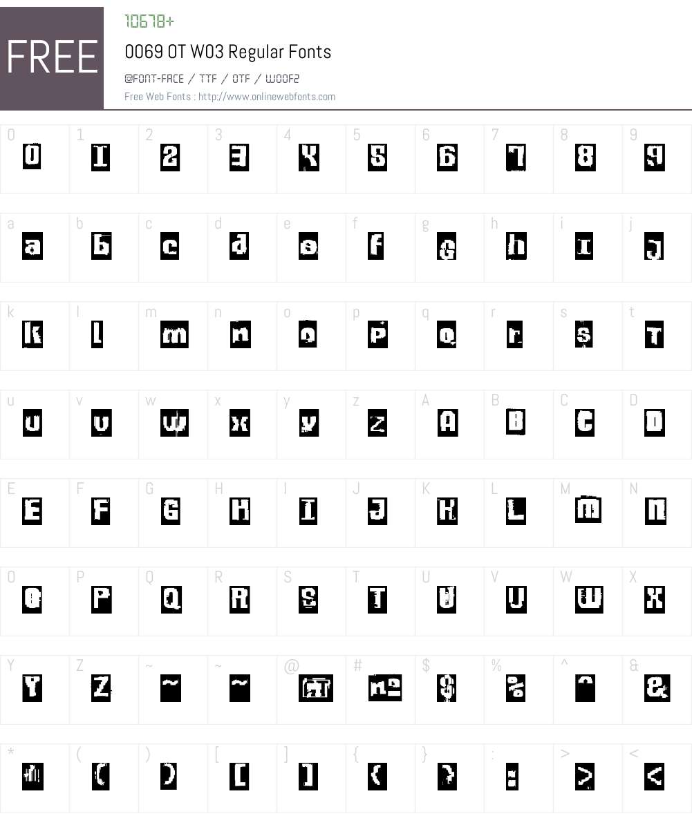 FF 0069 Font Screenshots