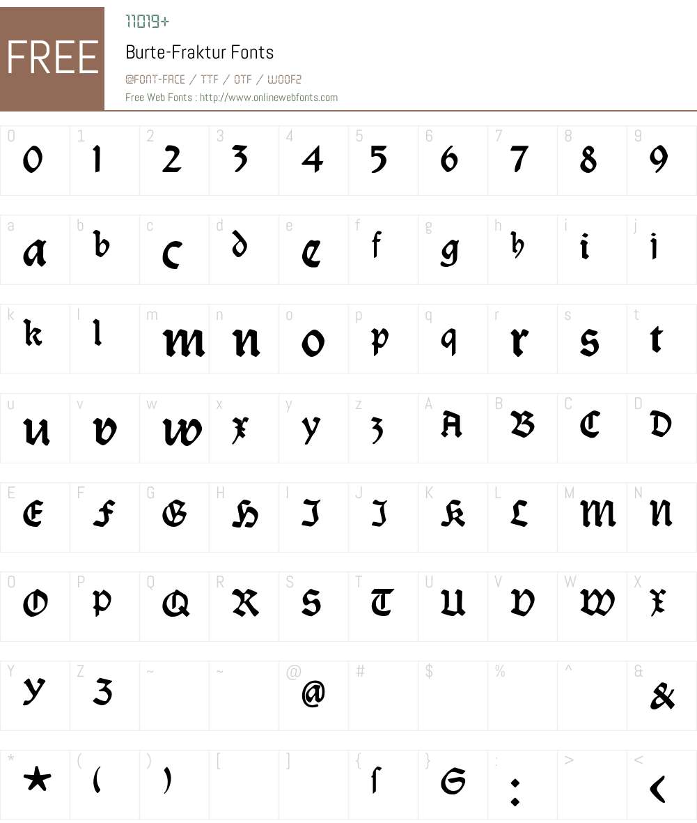 Burte-Fraktur Font Screenshots