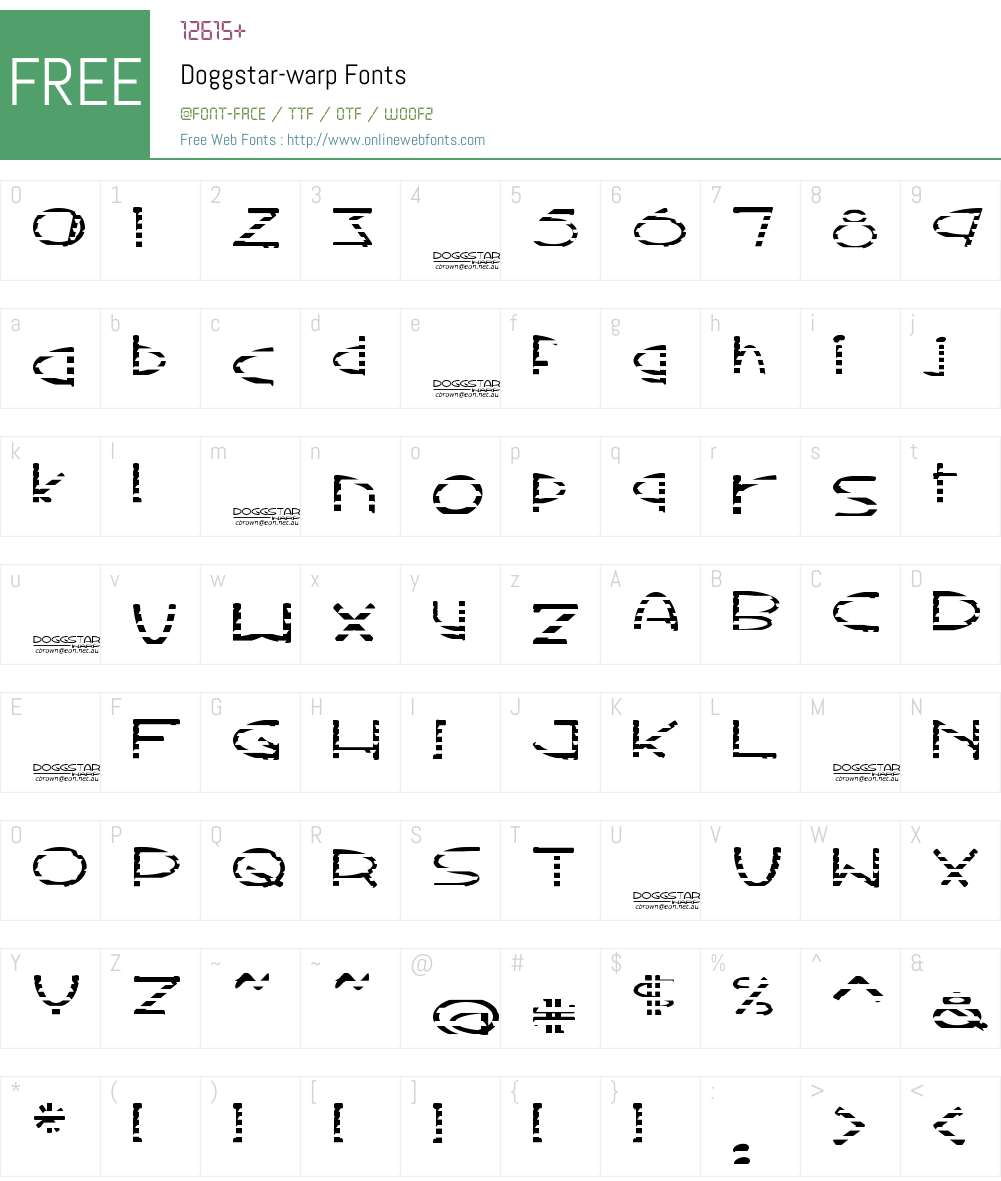 Doggstar-warp Font Screenshots
