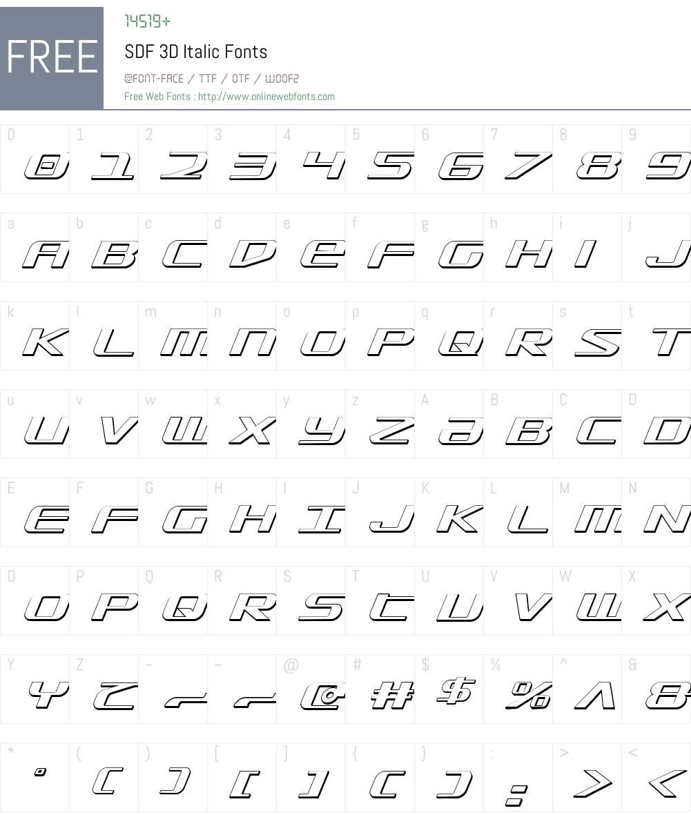 SDF 3D Italic Font Screenshots