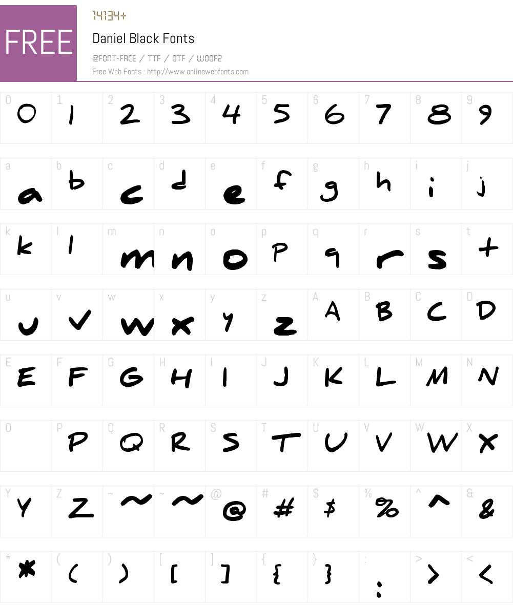 Daniel Black Font Screenshots