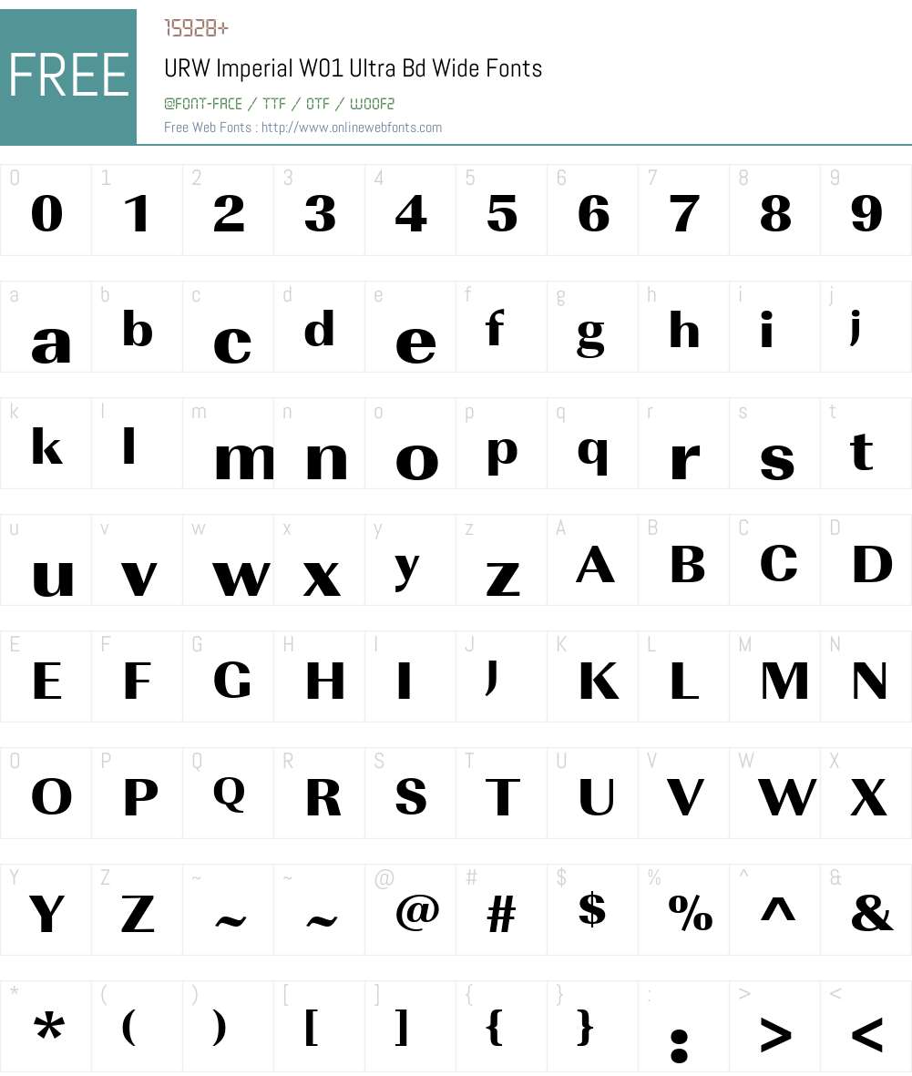URWImperialW01-UltraBdWide Font Screenshots