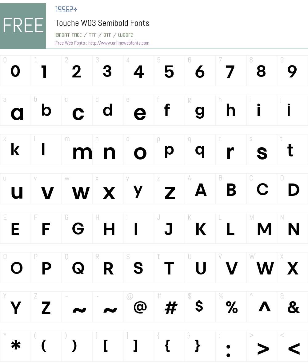 Touche Font Screenshots
