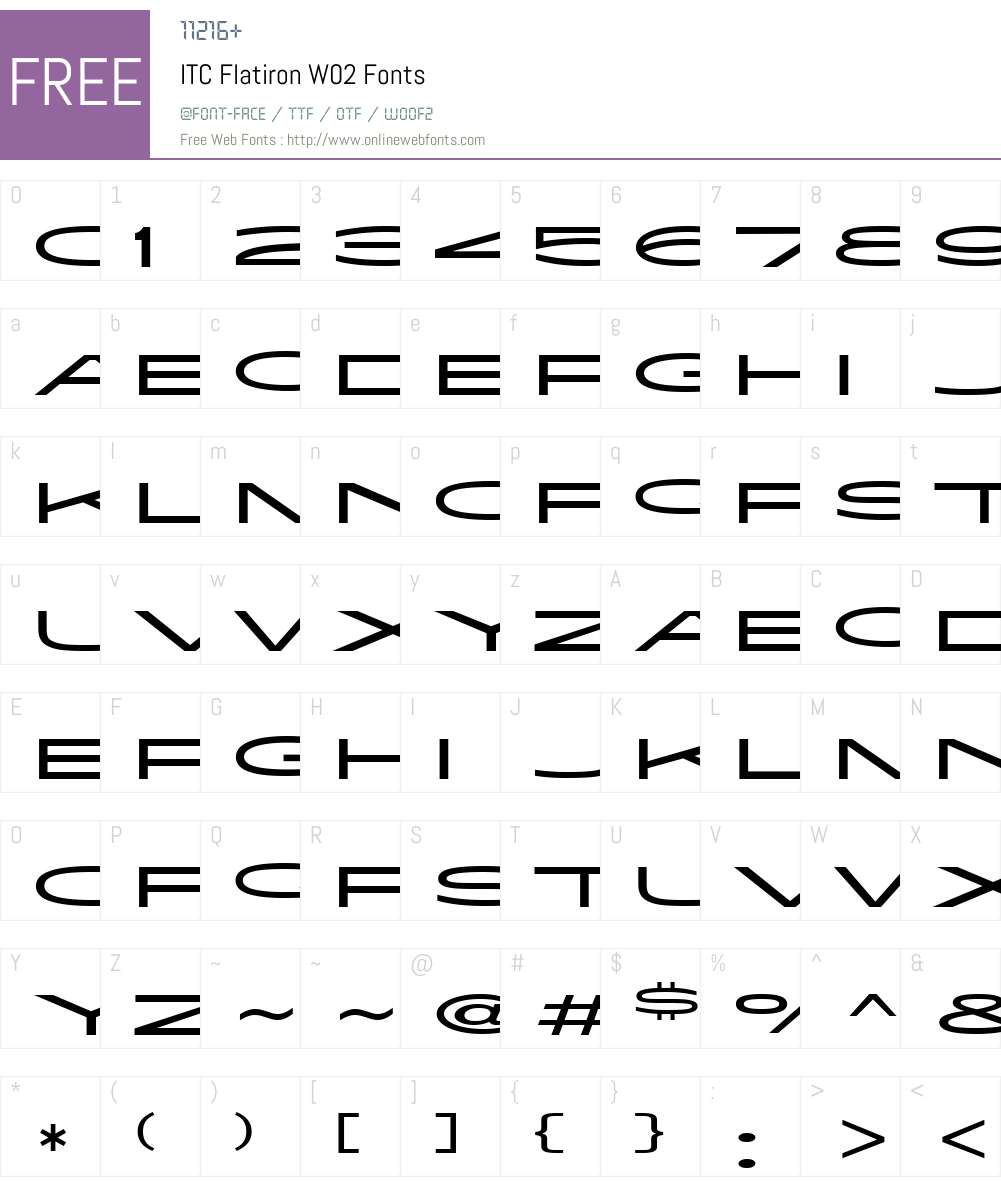 ITC Flatiron Font Screenshots