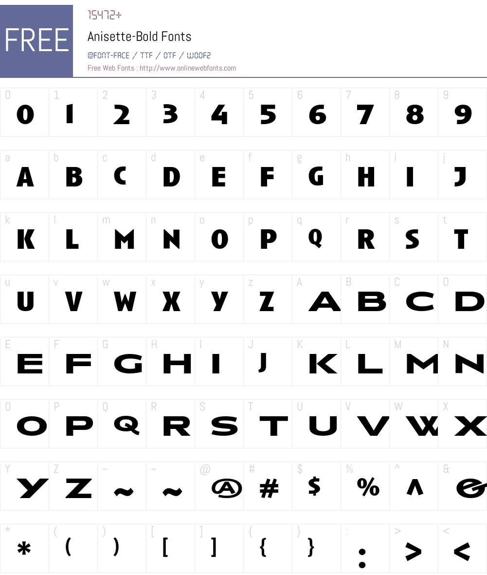 Anisette Font Screenshots