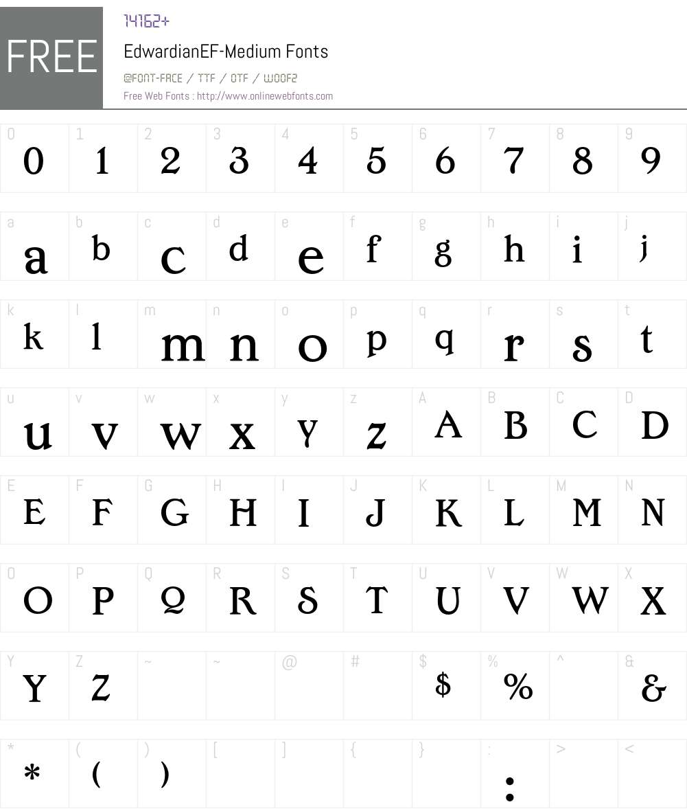 EdwardianEF Font Screenshots