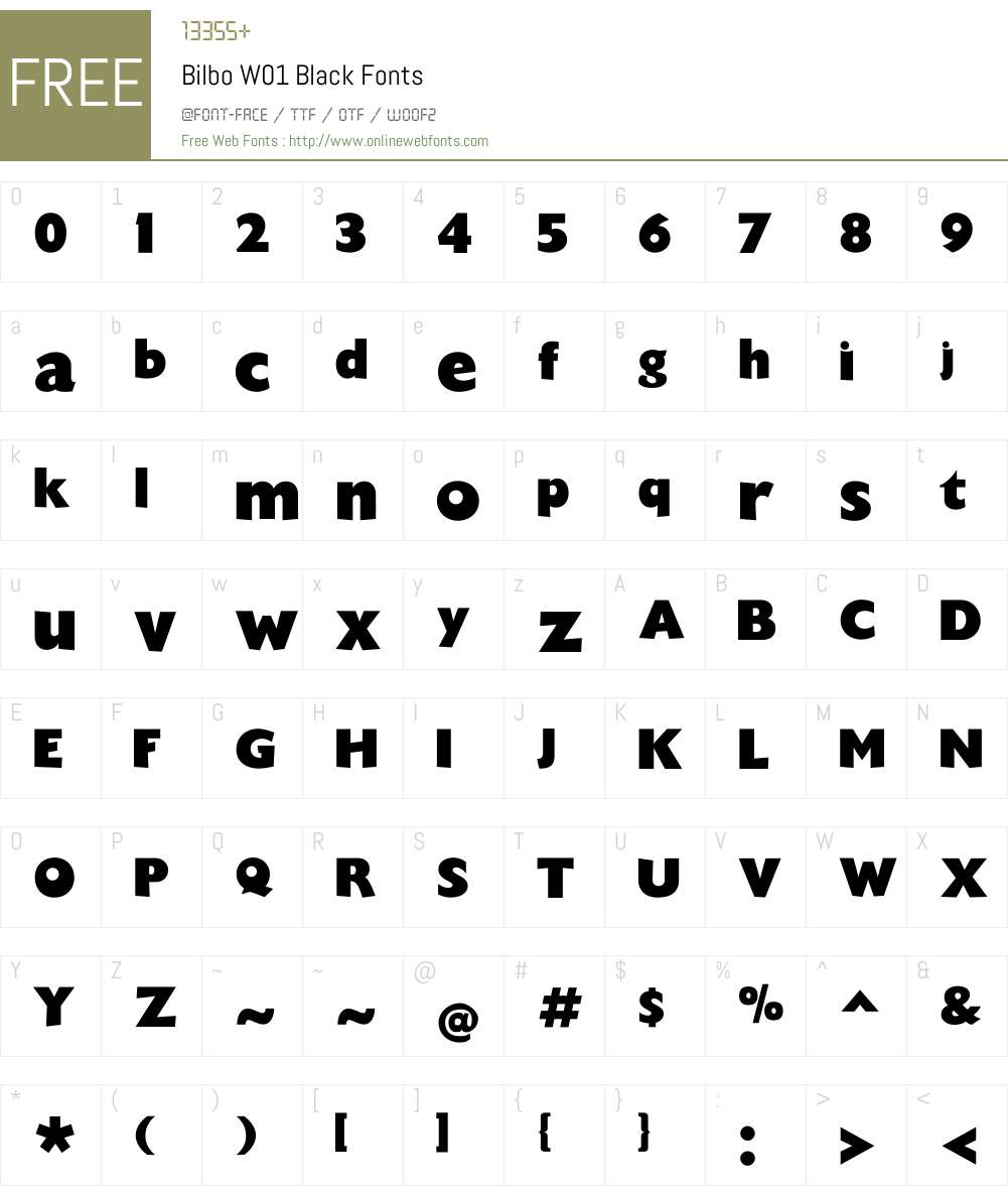 BilboW01-Black Font Screenshots