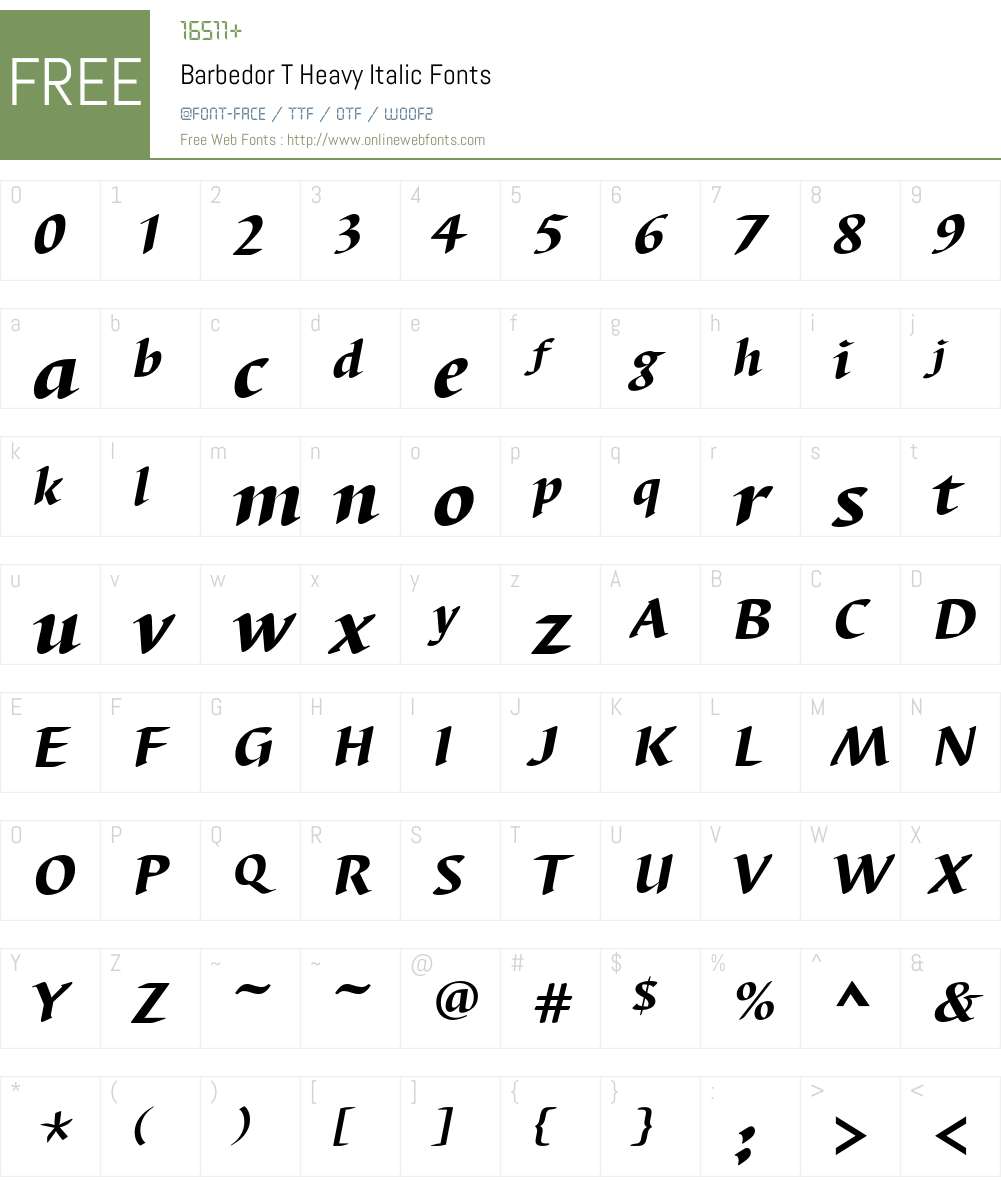 Barbedor T Font Screenshots