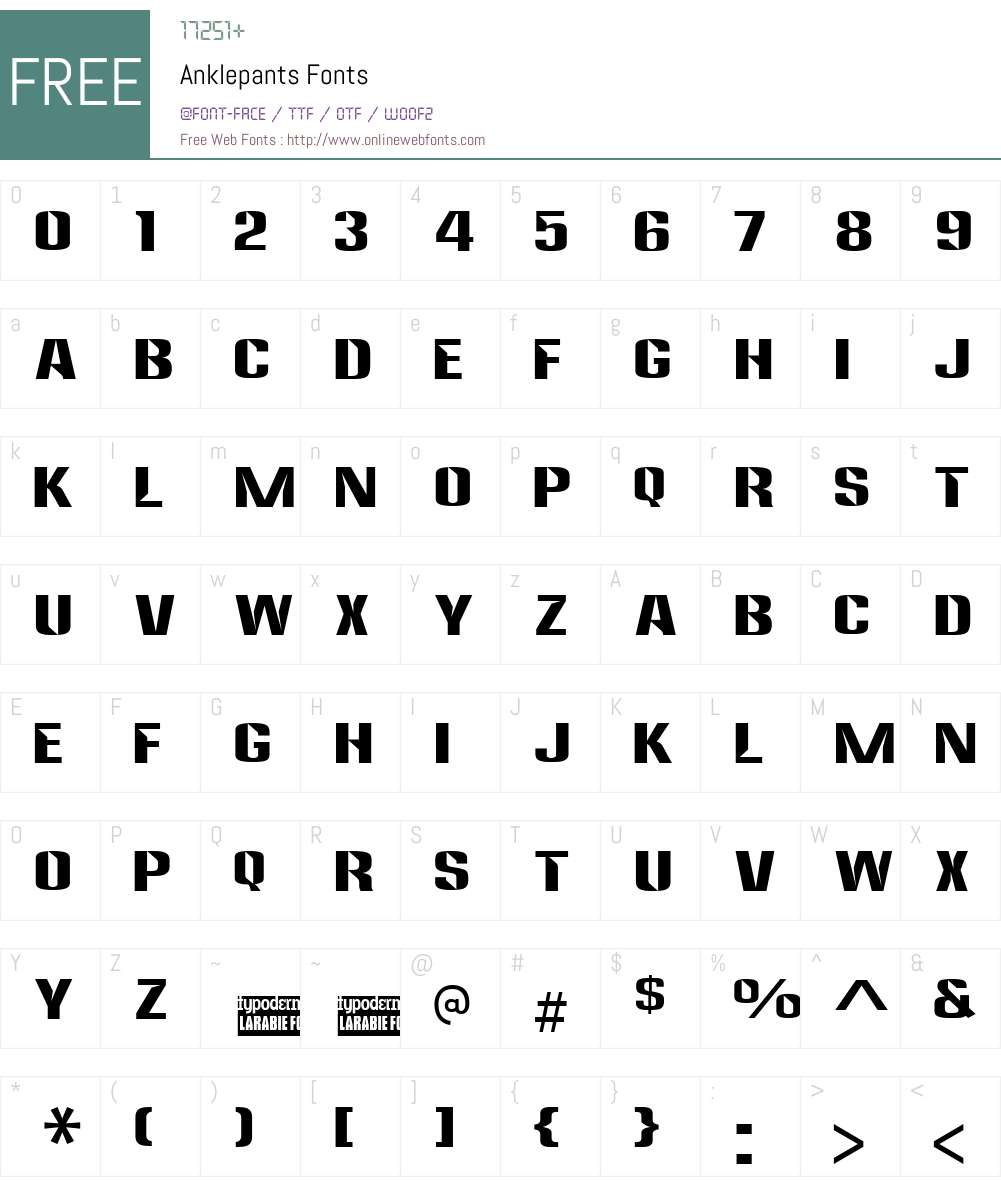 Anklepants Font Screenshots
