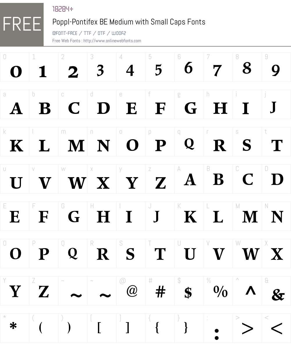 Poppl-Pontifex BE Font Screenshots