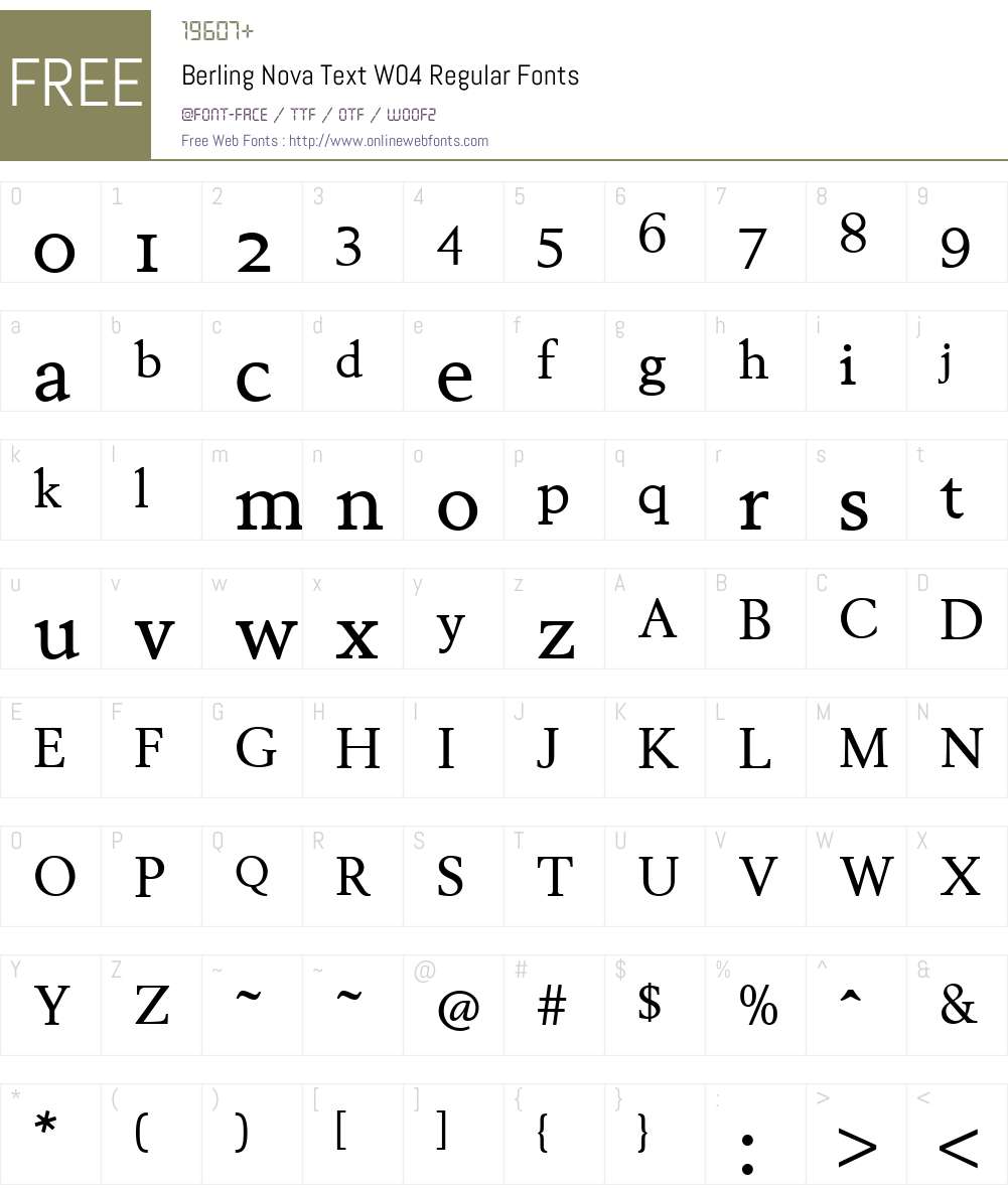 BerlingNovaTextW04-Regular Font Screenshots