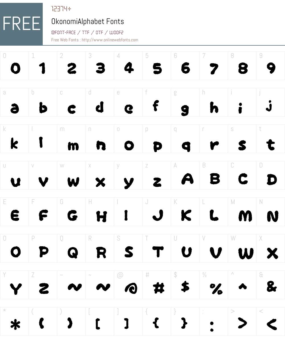 OkonomiAlphabet Font Screenshots
