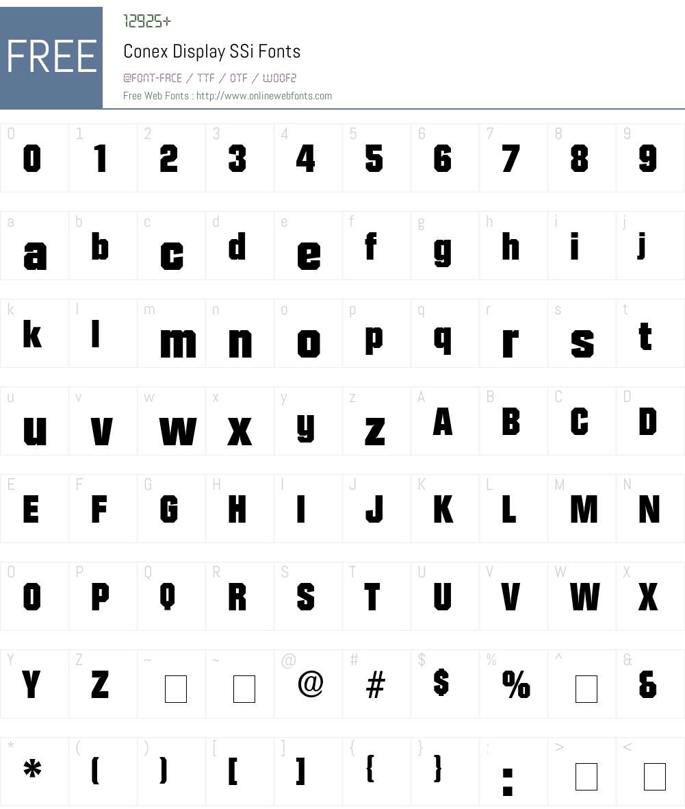 Conex Display SSi Font Screenshots