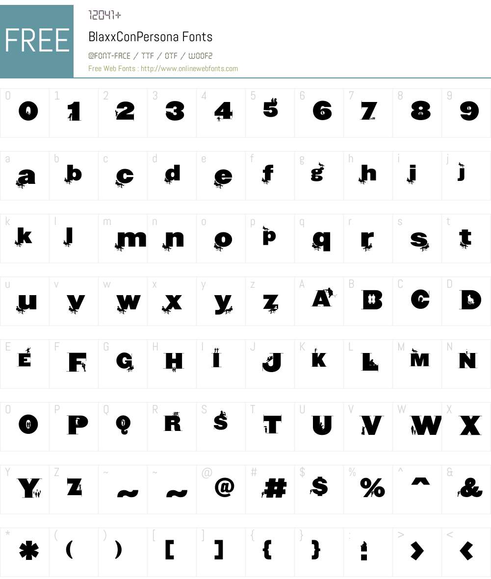 BlaxxConPersona Font Screenshots